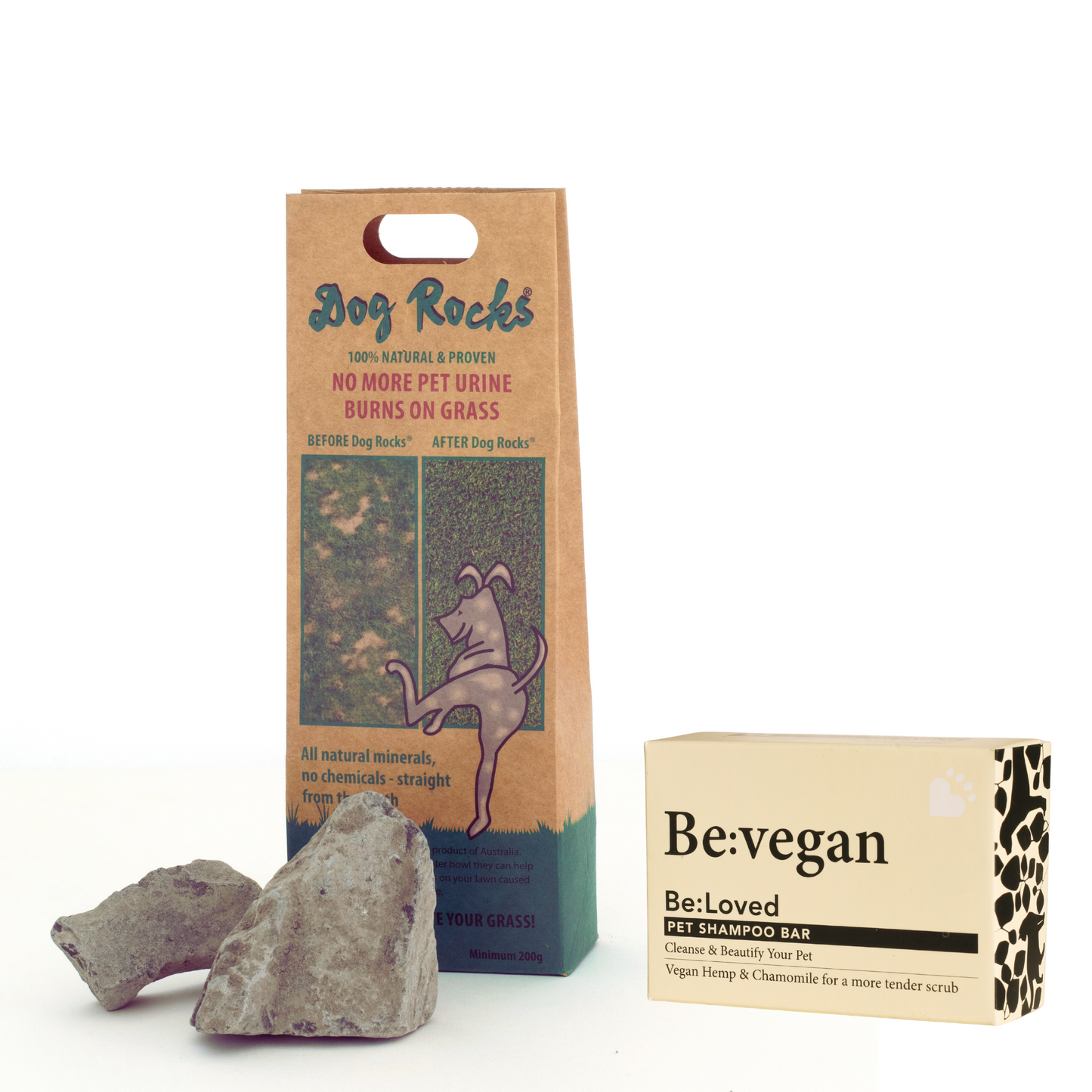 Dog Rocks - 2 Month Supply - 200g (0.4lb) + BeLoved Shampoo Bar